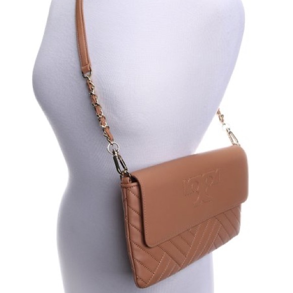 Tory Burch - Alexa Leather Clutch Handbag Vachetta Tan - Picture 4 of 6